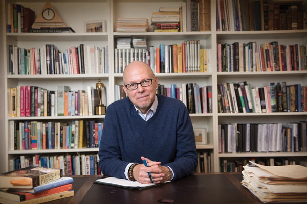 Stephen Cope in his library